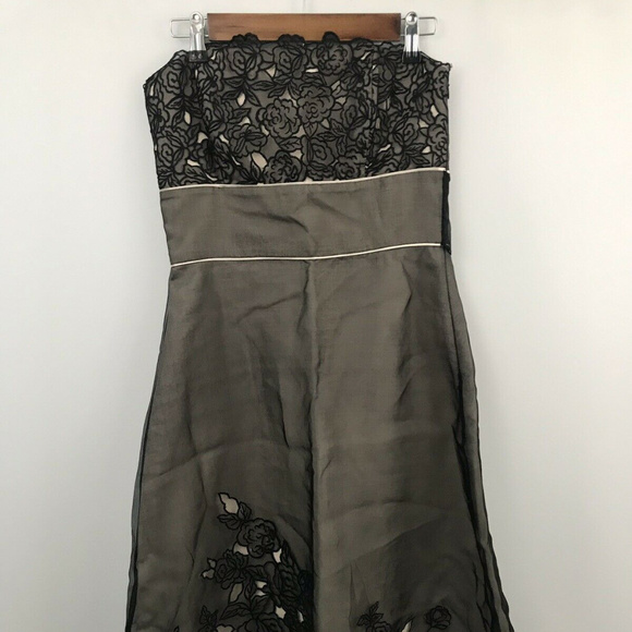White House Black Market Dresses & Skirts - White House Black Market Strapless Dress - Black and Tan